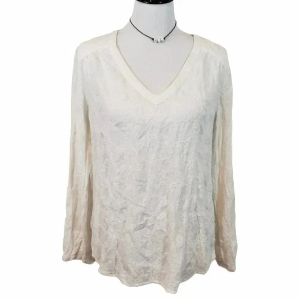 L.O.G.G. 8 off white V-neck peasant tunic